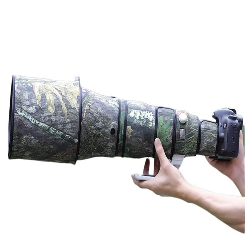 CHASING BIRDS Lens Camouflage Waterproof Coat for Canon EF 600mm F4 L is III USM Rainproof Lens Protective Cover (Green Leaf Camouflage, with Extender EF 2.0X III)
