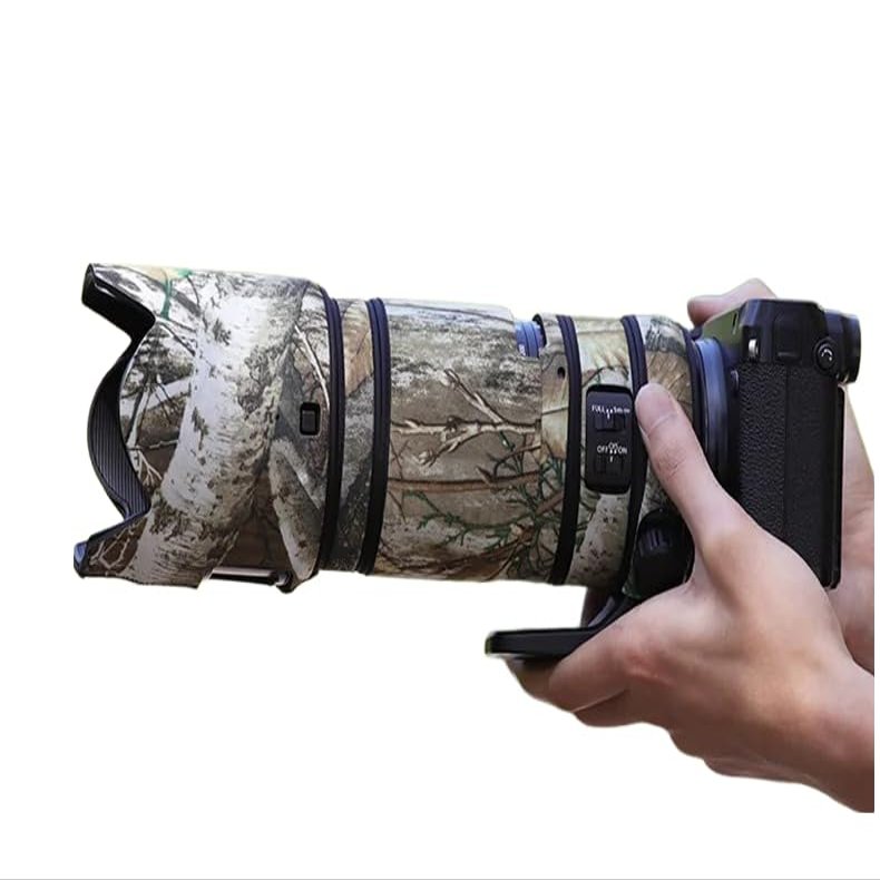 CHASING BIRDS Lens Camouflage Waterproof Coat for FUJIFILM GF 100-200mm F5.6 R LM OIS WR Rainproof Lens Protective Cover (Yellow Tree Camouflage, with 2.0X TC)
