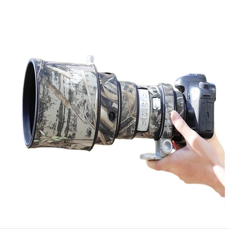 CHASING BIRDS Lens Camouflage Waterproof Coat for Canon EF 400mm F4 DO is USM Rainproof Lens Protective Cover (Reed Camouflage, with Extender EF 1.4X II)