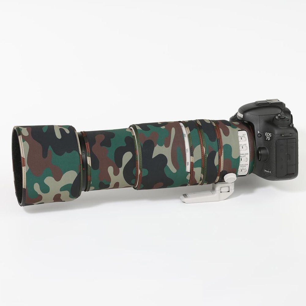 CHASING BIRDS Lens Camouflage Waterproof Coat for FUJIFILM XF 100-400mm F4.5-5.6 R LM OIS WR Rainproof Lens Protective Cover Version III (Military Green Camouflage)