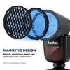 TOAZOE TR-09 Magnetic Flash Accessories Kit for Godox V1/V100/AD100/AD200 Round Head Speedlite Flashes, Flash Diffuser Kit Includes Dome Diffuser, Diffuser Panel, Barndoor, Honeycomb Grid view 2