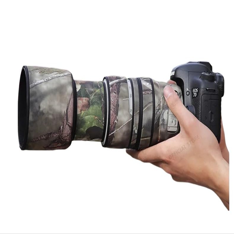 CHASING BIRDS Lens Camouflage Waterproof Coat for Canon EF 70-300mm F4-5.6 L is USM Rainproof Lens Protective Cover (Pine Camouflage)