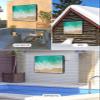 FALABON88 Outdoor TV Cover 55 Inch, Weatherproof Waterproof Ocean Green Waves Outside TV Covers with Zipper Flap, Watercolor Sand Summer 600D TV Enclosure Protector for Outside Flat Screen TV view 4