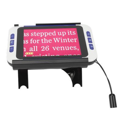 Handheld Digital Video Magnifier, 2-32X Magnification TV Connection Electronic Video Magnifier Clear Screen for Far Near Vision for Seniors (UK Plug)