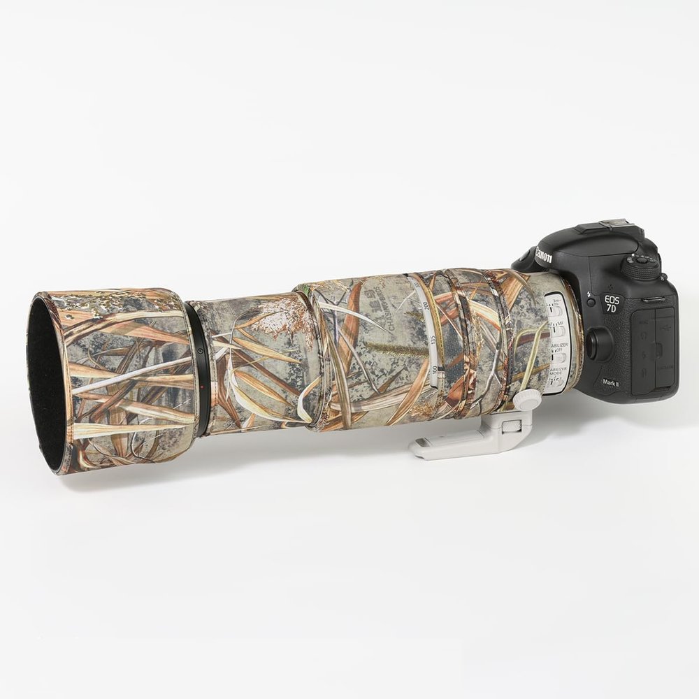 CHASING BIRDS Lens Camouflage Waterproof Coat for FUJIFILM XF 100-400mm F4.5-5.6 R LM OIS WR Rainproof Lens Protective Cover Version III (Reed Camouflage, with 1.4X TC)