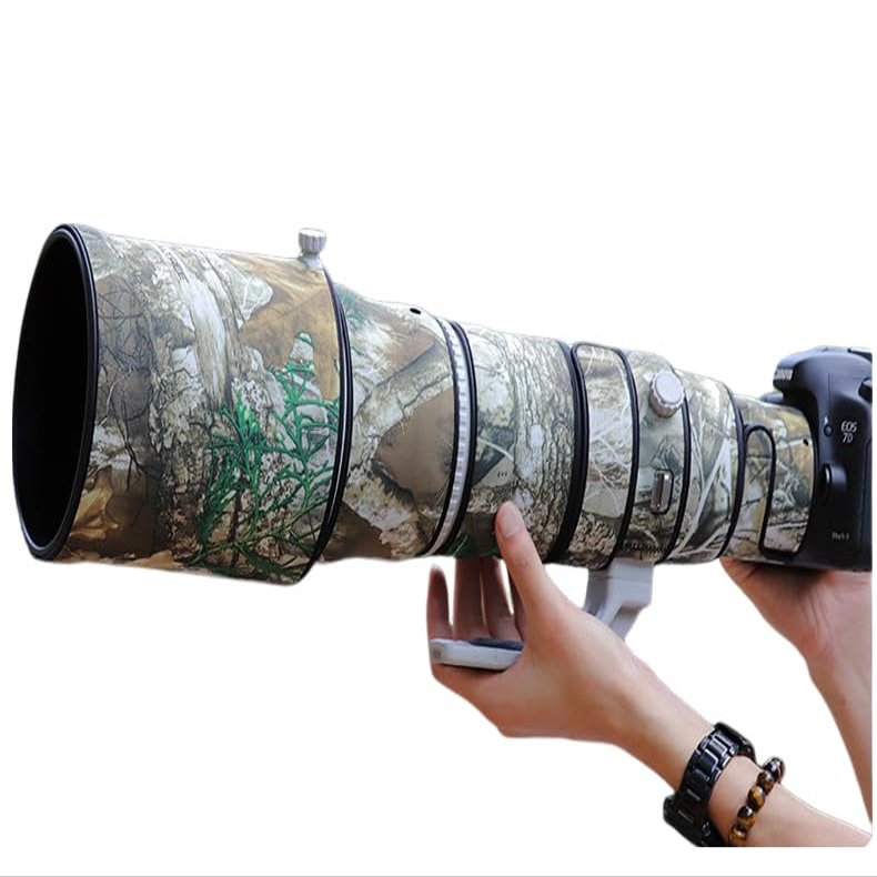 CHASING BIRDS Lens Camouflage Waterproof Coat for Canon EF 500mm F4 L is II USM Rainproof Lens Protective Cover (Yellow Tree Camouflage, with Extender EF 2.0X II)