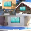 FALABON88 Outdoor TV Cover 65 Inch, Weatherproof Waterproof Summer Watercolor Sea Outside TV Covers with Zipper Flap, Green Ocean 600D TV Enclosure Protector for Outside Flat Screen TV view 4