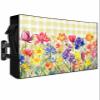 FALABON88 Outdoor TV Cover 55 Inch, Weatherproof Waterproof Elegant Tulip Floral Flower Outside TV Covers with Zipper Flap, Yellow Buffalo Plaid 600D TV Enclosure Protector for Outside Flat Screen TV view 1