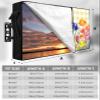 FALABON88 Outdoor TV Cover 55 Inch, Weatherproof Waterproof Elegant Tulip Floral Flower Outside TV Covers with Zipper Flap, Yellow Buffalo Plaid 600D TV Enclosure Protector for Outside Flat Screen TV view 2