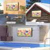 FALABON88 Outdoor TV Cover 55 Inch, Weatherproof Waterproof Elegant Tulip Floral Flower Outside TV Covers with Zipper Flap, Yellow Buffalo Plaid 600D TV Enclosure Protector for Outside Flat Screen TV view 4