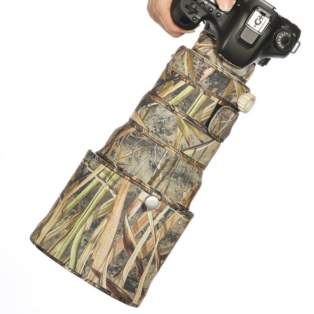 CHASING BIRDS Lens Camouflage Waterproof Coat for Canon EF 300mm F2.8 L Rainproof Lens Protective Cover (Reed Camouflage, with Extender EF 1.4X III)