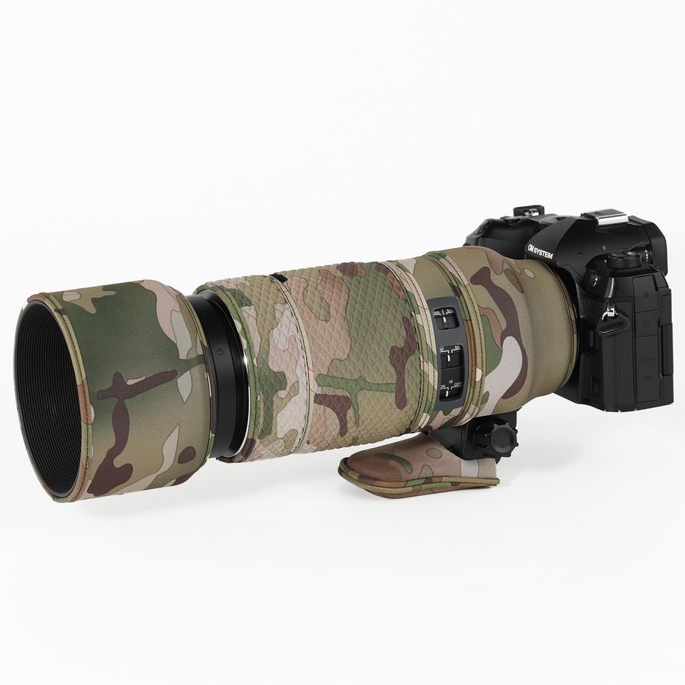 CHASING BIRDS Lens Camouflage Waterproof Coat for Olympus 100-400mm F5.0-6.3 is ED MSC Rainproof Lens Protective Cover Version IV (Desert)