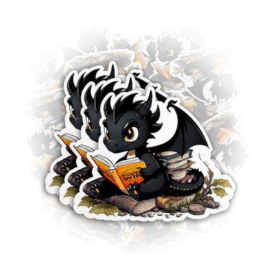 Set 3PCS - Fourth Wing Sticker Dragon Read Books Bookish Fourth Wings Sticker Dragons Die-Cut Waterproof Vinyl Sticker for Hard Hat Laptop Water Bottle Phone Case Car Decal Birthday Gift (3 Inches)