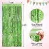 Light Green Metallic Tinsel Foil Fringe Curtains, 2 Pack 3.3x8.3 Feet Party Streamer for Birthday Party Decorations, Halloween Decor, Foil Curtain for Christmas Party view 2