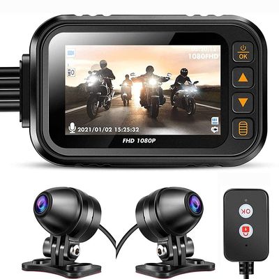 WHBONCOR Motorcycle Dash Camera, 1080P and 720P Dual Lens, 3.0 Inch Screen Night Vision, 140 Angle, Max 128GB, for Motorcycle Rider