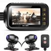 WHBONCOR Motorcycle Dash Camera, 1080P and 720P Dual Lens, 3.0 Inch Screen Night Vision, 140 Angle, Max 128GB, for Motorcycle Rider view 1
