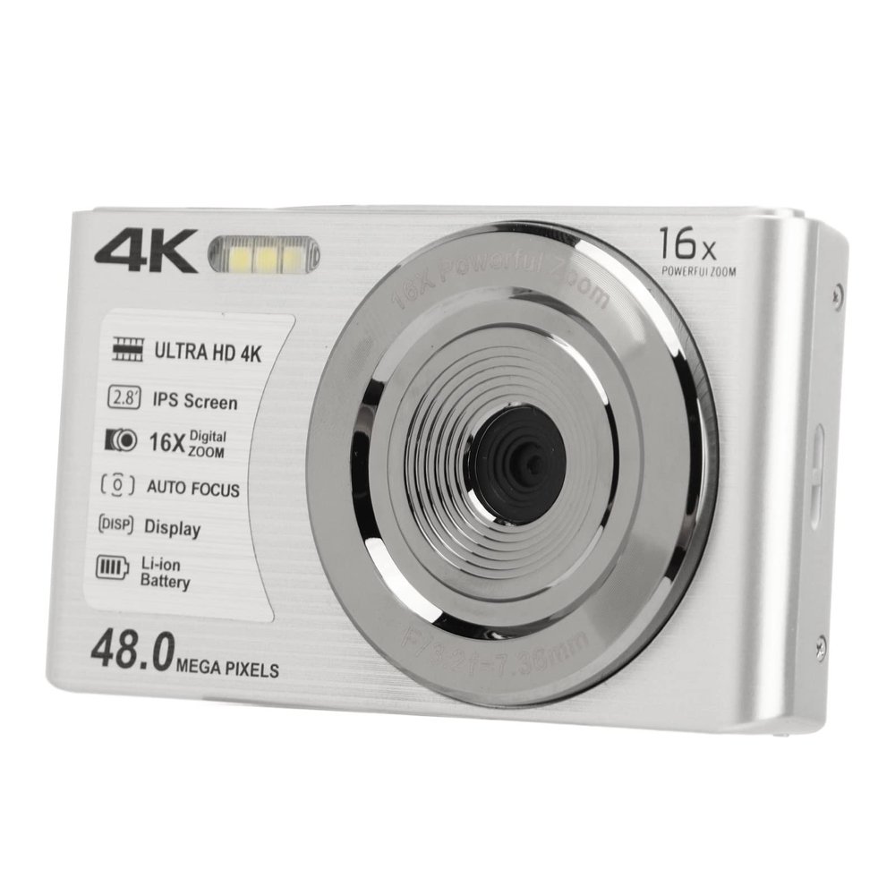 Digital Camera, 48MP 2.4 Inch 1080P 8X Zoom Selfie Anti Shake Portable Camera, with Hand Cord, for Teens Students Boys Girls Seniors