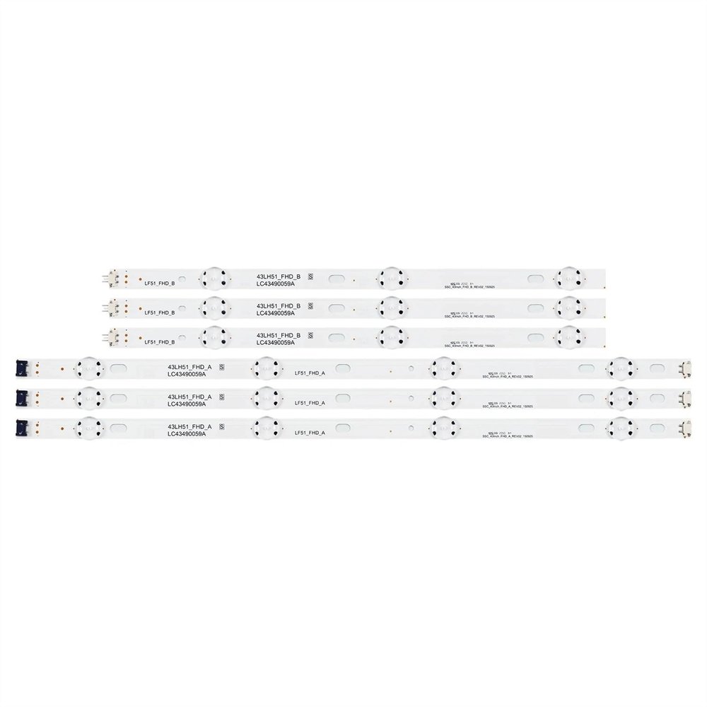 UFDIPLMY 6 PCS/Set LED Backlight Strip Compatible with LG 43LF510V 43LF5100 43LH5100 43LH5700 43LH570A 43LH520V 43LH590 43LJ515V 43LH510V 43LH570V