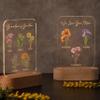 Lily's Atelier Gifts for Mom, Grandma, Custom Engraved Night Light with Kids' Names, Text & Birthflowers for Mother - Custom Grandma's Garden Gifts, Mothers Day Gifts from Daughter, Son, 1 Flower view 2