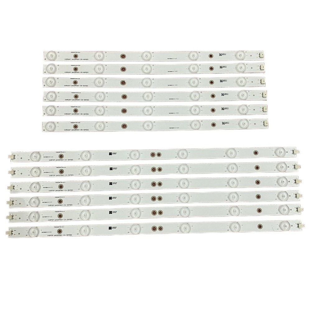 UFDIPLMY 12pcs LED Backlight Strip Compatible with TPT420H2-HVN04 LBM420P0601-CA-3 42PFL3018 42PFL3018T/60 42PFL3208H/12 42PFL3008D/78 42PFL3108K/12 (Color : 2 Kit for 2 TV)