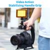 Video Action Stabilizing Handle Grip, Professional C Shape Video Stabilizers with 3cold Shoe, 1/4in Slidable Screw Handheld Camera Stabilizer, for SLR Cameras, Family DV Cameras view 2