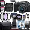 Canon EOS R8 4K Video Recording Mirrorless Camera with 24-50mm Lens, 2 X 64GB Fast Transcend Memory + Deluxe Accessory Bundle (Renewed), Black view 1