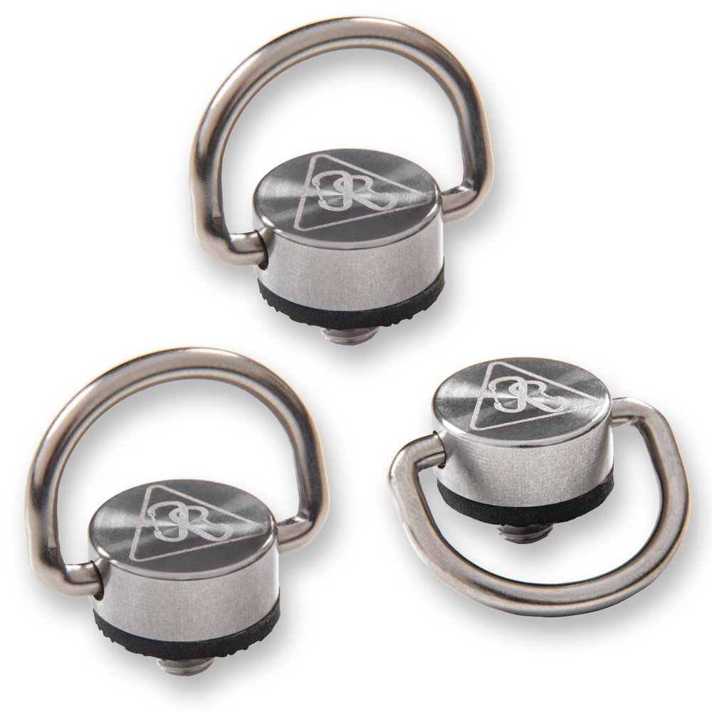 DANGER BUDDIES XL Camera Carabiner Clip D-Ring - Easily Attach a Camera Strap or Carabiner to Your Camera with This 1/4-20 Tripod Mount D-Ring Adapter Screw (3-Pack), Stainless Steel