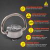DANGER BUDDIES XL Camera Carabiner Clip D-Ring - Easily Attach a Camera Strap or Carabiner to Your Camera with This 1/4-20 Tripod Mount D-Ring Adapter Screw (3-Pack), Stainless Steel view 2