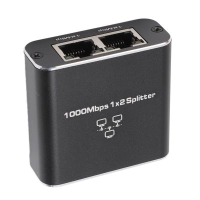Ethernet Splitter 1 to 2, High Speed 1000Mbps Network Splitter, RJ45 LAN Splitter Adapter with USB Power Cable, 2 Devices Simultaneously Networking, Plug & Play