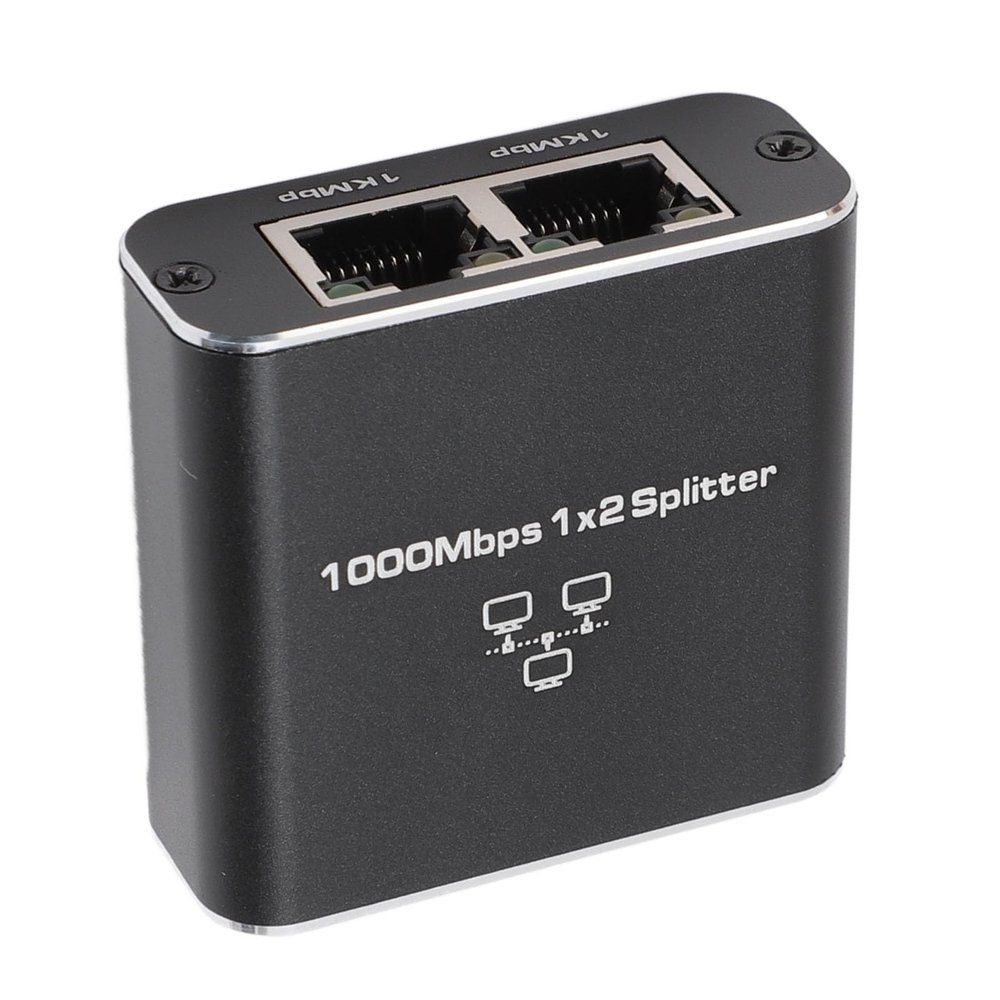 Ethernet Splitter 1 to 2, High Speed 1000Mbps Network Splitter, RJ45 LAN Splitter Adapter with USB Power Cable, 2 Devices Simultaneously Networking, Plug & Play