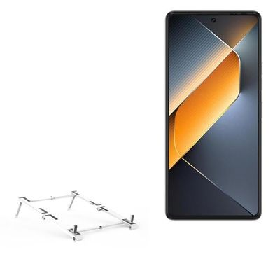 BoxWave Stand and Mount Compatible with Tecno Pova 6 Pro - Pocket Aluminum Stand 3-in-1, Portable Multi Angle Viewing Riser - Metallic Silver