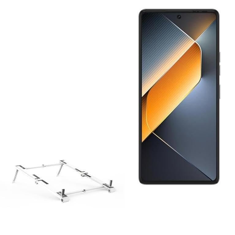 BoxWave Stand and Mount Compatible with Tecno Pova 6 Pro - Pocket Aluminum Stand 3-in-1, Portable Multi Angle Viewing Riser - Metallic Silver