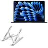 BoxWave Stand and Mount Compatible with Apple M3 MacBook Air (15 in) - Compact QuickSwitch Stand, Portable Multi Angle Viewing Foldable Riser - Metallic Silver view 1