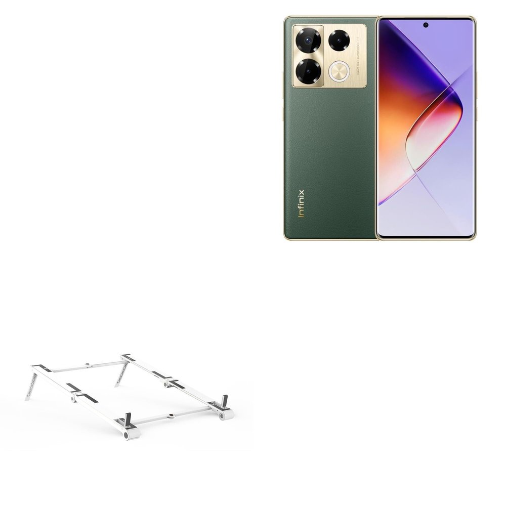 BoxWave Stand and Mount Compatible with Infinix Note 40 Pro 4G - Pocket Aluminum Stand 3-in-1, Portable Multi Angle Viewing Riser - Metallic Silver