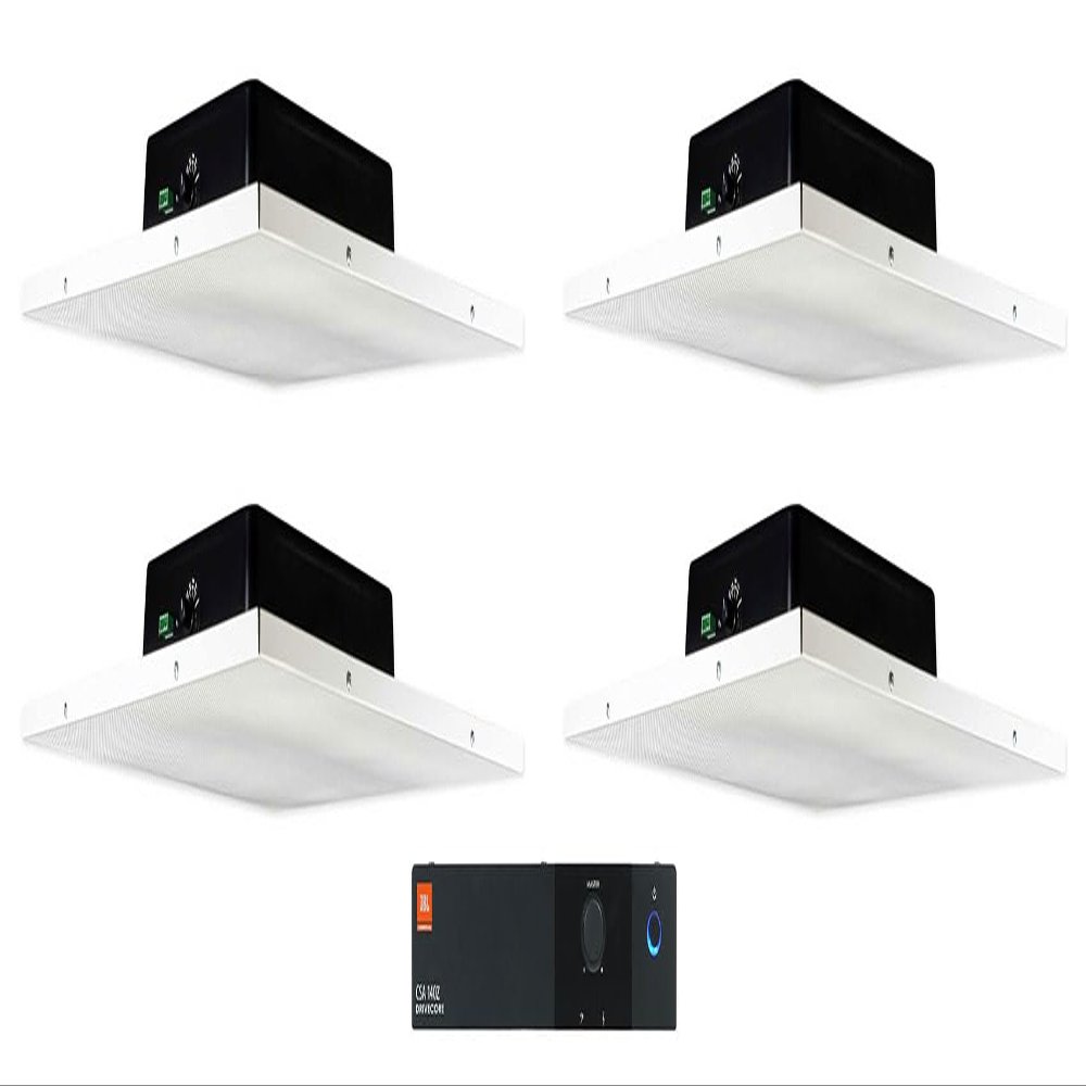 Audiosavings Bundle: (1) JBL CSA 140Z 40w Commercial 70v Amplifier Amp for Restaurant/Bar/Cafe Bundle with (4) Rockville DCS8T 70V Commercial 2x2 Drop Ceiling Tile Speaker (5 Items)