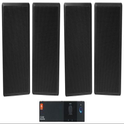 Audiosavings Bundle: (1) JBL CSA 140Z 40w Commercial 70v Amplifier Amp for Restaurant/Bar/Cafe Bundle with (4) Rockville RockSlim 70B Black 5.25" 70v Commercial Restaurant Wall Speakers (5 Item)