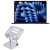 BoxWave Stand and Mount Compatible with Apple M3 MacBook Air (15 in) - Executive VersaView Laptop Stand, Ergonomic Adjustable Viewing Angle Metallic Riser - Metallic Silver view 1