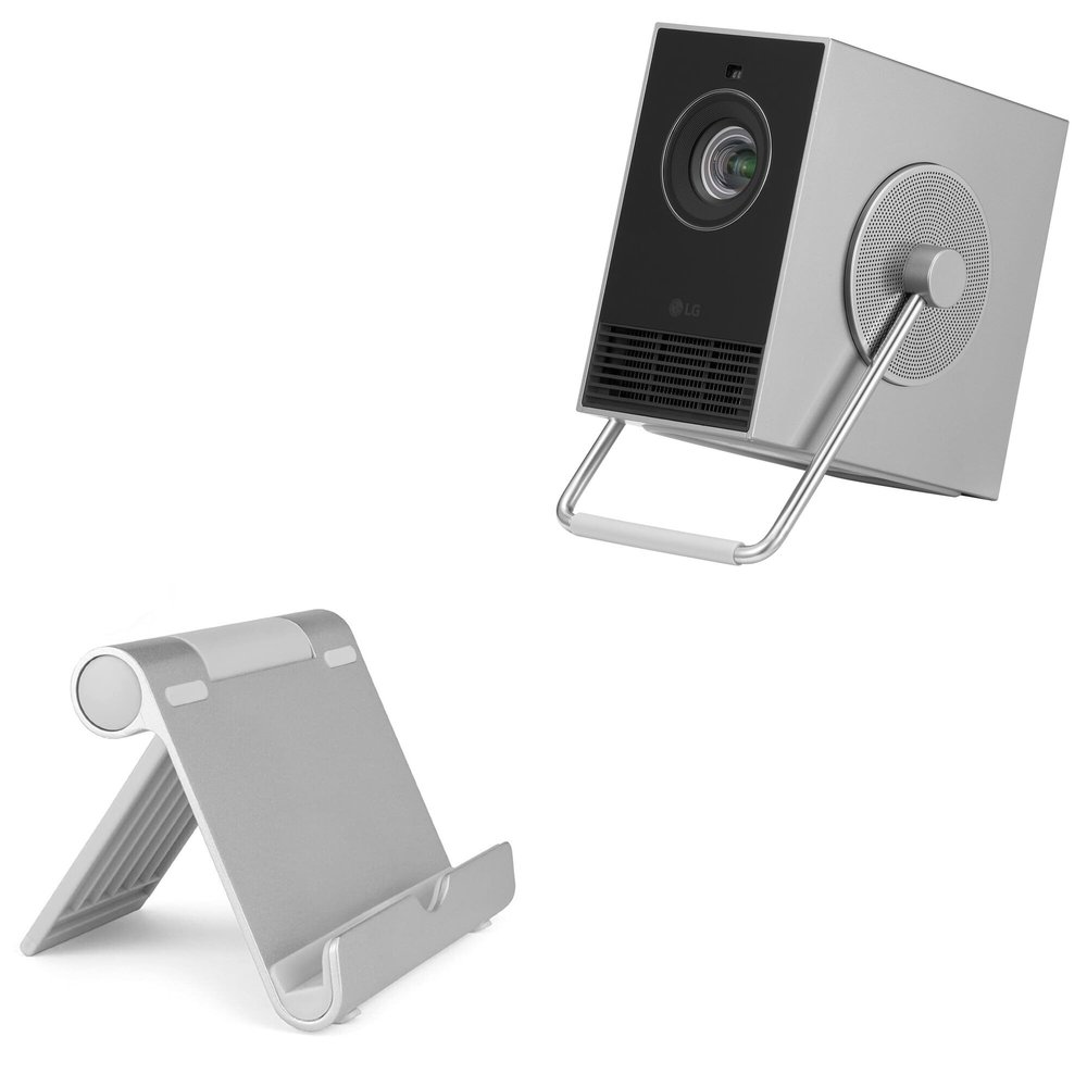 BoxWave Stand and Mount Compatible with LG CineBeam Q - VersaView Aluminum Stand, Portable, Multi Angle Viewing Sturdy