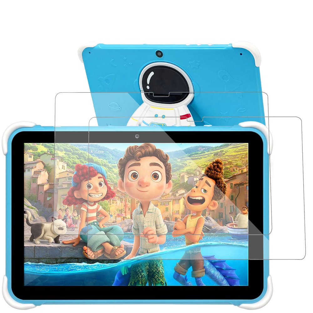 elitegadget 2 Pack Glass Screen Protector For 10.1 Inch Kids Tablet 64GB Storage WiFi Android 11, With IWAWA Application - Tempered Glass Film High Definition 9H Hardness
