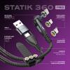 Statik 360 Pro Magnetic Charging Cable - Type C Charger Fast Charging 3 in 1 USB C to USB C Cable, Micro USB & iProduct Tips, USB A Adapter, Fits All Devices - 100W Fast Charger, Black 6FT/2M, 3 Pack view 2