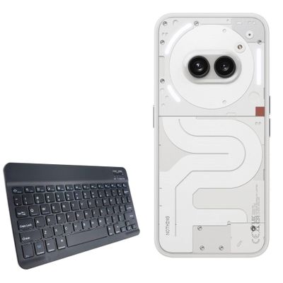 BoxWave Keyboard Compatible with Nothing Phone (2a) - SlimKeys Bluetooth Keyboard, Portable Thin with Chiclet-Style Keys - Jet Black