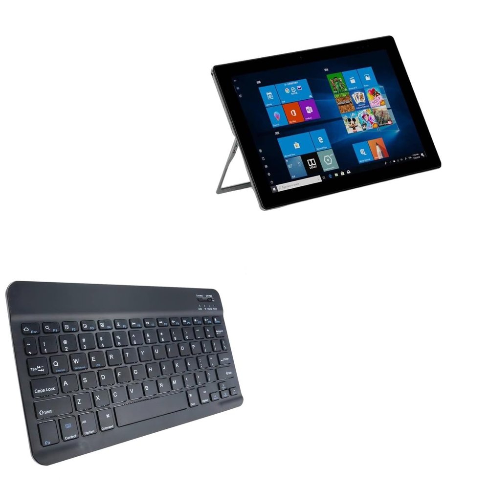 BoxWave Keyboard Compatible with Alldocube iWork20 2 in 1 - SlimKeys Bluetooth Keyboard, Portable Thin with Chiclet-Style Keys - Jet Black