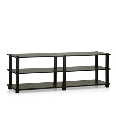 212 Main Turn-S-Tube No Tools 3-Tier Entertainment TV Stands Dark Brown & Black - 15.4 x 47.2 x 11.6 in.