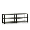 212 Main Turn-S-Tube No Tools 3-Tier Entertainment TV Stands Dark Brown & Black - 15.4 x 47.2 x 11.6 in. view 1
