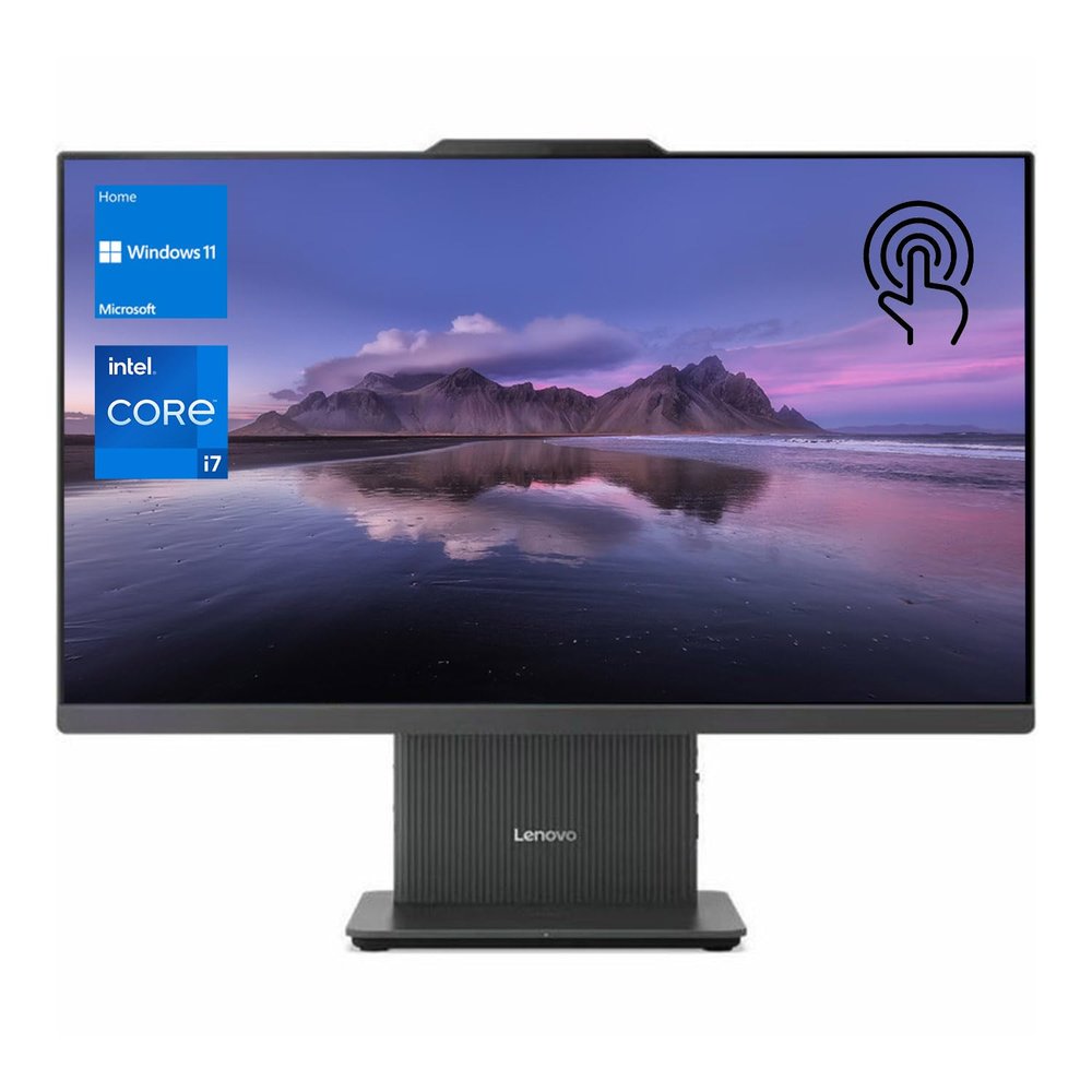 Lenovo 2024 IdeaCentre I AIO, 27" QHD Touchscreen, i7-13620H, 32GB DDR5 RAM, 1TB SSD, IR Camera, Wireless KB & Mouse, Wireless Charging Base, HDMI, RJ45, W11 Home, Grey, with Harman Audio Speakers