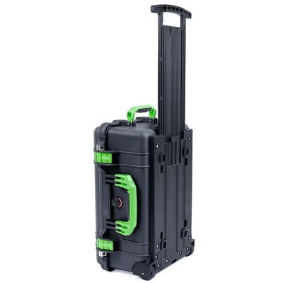 Black Pelican 1510 Carry-on Case. Comes with Pluck Foam & Lime Green Handles & Latches.