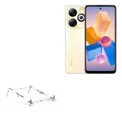 BoxWave Stand and Mount Compatible with Infinix Smart 8 Pro - Pocket Aluminum Stand 3-in-1, Portable Multi Angle Viewing Riser - Metallic Silver