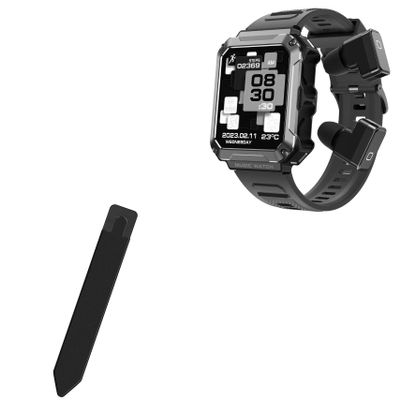 BoxWave Stylus Pouch Compatible with Watchout Wearables Wearpods Smart Watch - Stylus PortaPouch, Pen Stylii Holder Carrier Portable Self-Adhesive - Jet Black