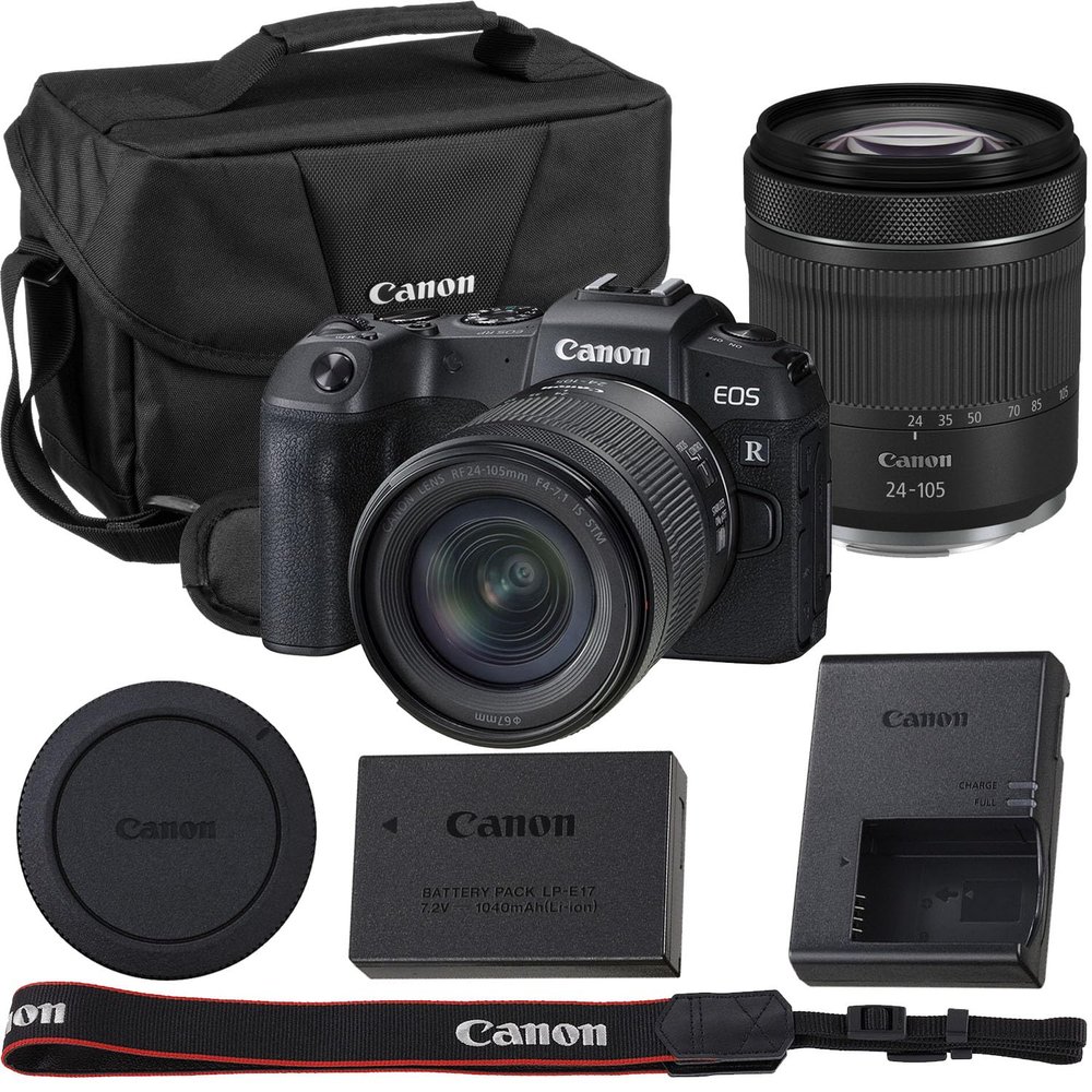 Canon EOS RP Mirrorless Camera RF 24-105mm f/4-7.1 is STM Lens EOS 200ES Shoulder Bag (Black) Kit.