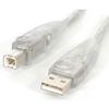 212 Main USB 2.0 Cable 10ft 1 x Type A 1 x Type B Cable Transparent view 1